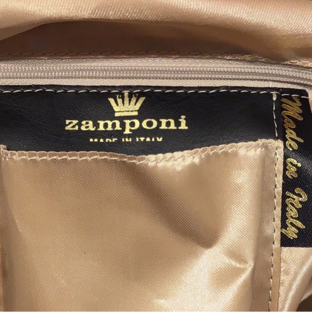 NEW ZAMPONI Moda Bucket Bag Secchiello Made in Italy, Black Croc Pattern - Picture 11 of 14